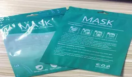 In stock Mask Packing Bags Zipper Opp Bag Retail Packaging Bags English Translucent Plastic Ziplock Bag for Masks GGA344864006994