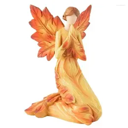 Dekoracyjne figurki Vintage Fall Angel Statue Żywność Aniołów Ręcznie malowana figurka rzeźba owoc