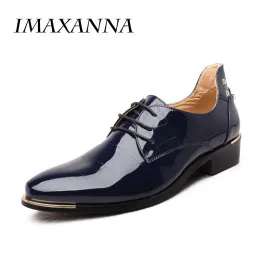 부츠 Imaxanna Patent Leather Oxford Shoes for Men Dress Shoes 남자 정식 신발 뾰족한 발가락 사업 웨딩 플러스 크기 45 46 47 48