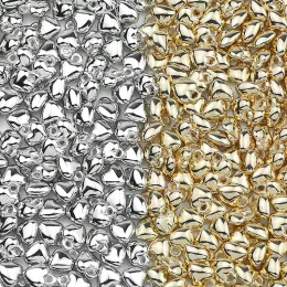 50 ~ 200pcs 6/8/10mm Herzform Anhänger CCB Gold plattierte Abstandshalter Lose Perlen für Schmuckzubehör machen Accessoires DIY Halskette Armband