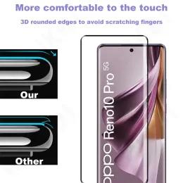 1-3 Pcs Tempered Glass For OPPO Reno 11 10 Pro 9 Plus 8T Find X6 X5 Pro A79 A58 A78 A98 A58 Curved Full Screen Protector Cover