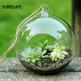 8st Terrarium Boll Clear Hanging Glass Vase Flower Plants Container Micro Landscape Diy Wedding Candle Holder Candlestick