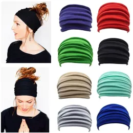 High Quality Running Accessories New Stretch Hair Band Wide Sports Headband Turban Running Headwrap Fold Yoga Hairband