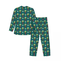 Ravanelli per pigiami uomini simpatici stampe vegetale kawaii perno notturni notturno autunno 2 pezzi retrò set di pigiama grafico oversize