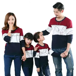 Familie passende Outfits Frühling Herbst Mutter Tochter Vater Sohn Jungen Mädchen Cotton Kleidung Set Plus Size Clothing 240327