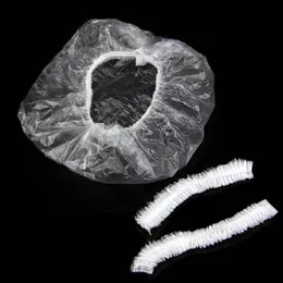 100pcs Disposable One-off Hotel Home Shower Bathing Clear Hair Elastic Hats 50LB