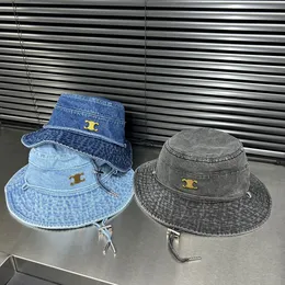 Zafer Tasarımcı Kadın Kova Şapkaları Lüks Denim Kova Şapkası Moda Kova Şapkaları Yaz Bahar Sunhats Beach Tatil Le Chapeau