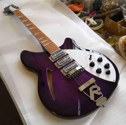 330 360 6 Strings Purple Burst Semi puste ciało elektryczne zaokrąglona gitara Larnish Red Tforeboard 3 tosterowe pickupy Vintag5031081