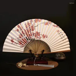 Figurki dekoracyjne Xuan Paper Fan Classical Bamboo Ventilador Portable Men Drama Fan 26.5 Summer Abanicos para boda hanfu bambou ręka