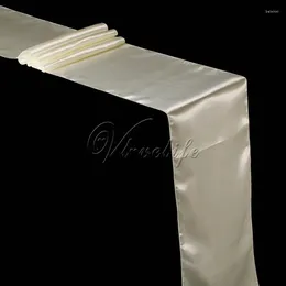 Table Runner 10pcs Cream Cream Satin Runners 12 "x 108" Decorazioni per banchetti per feste di nozze 30 cm 275 cm