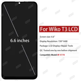 6.6 "Wiko için Orijinal W-V770 LCD Ekran Dokunmatik Ekran Yeni Wiko T3 Panel Sayısal Montaj Telefon Replacememt Parçaları Pantalla