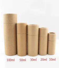10ml 20ml 30ml 50ml 100ml kraft papel papelão essencial garrafa de óleo kraft tubo cilindro jarra redonda embalagem caixa de presente