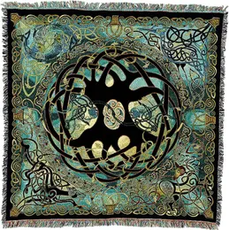 Blankets Tree Of Life By Jen Delyth - Gift Lap Square Tapestry Throw Woven From Cotton The USA (54x54) Cobija De Plim Carpet Rug Blanket