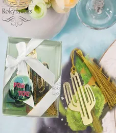 タッセルの結婚式の恩恵を伴う20pcsサボテンのブックマーク誕生日プレゼントブライダルシャワーグラデュレーションイベント記念パーティーの装飾のアイデア2290890