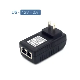 POE инжектор 48 В 12 В ЕС US UK Plug для IP -камеры POE Power Ethernet Адаптер CCTV камера