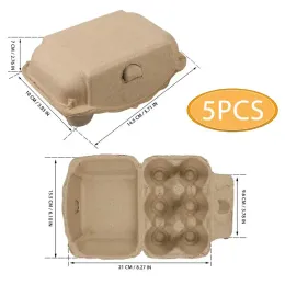 5pcs Egg Cartons 6 Eggs Holder Paper Pulp Egg Storage Trays Egg Containers for Home Kitchen Restaurant