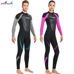 Bluzy pełni Body Mężczyźni i kobiety 3 mm neopren Neopren Keep Serping Surfing Zimowy kombinezon nurkowy Triathlon Wet Suit na zimną wodę