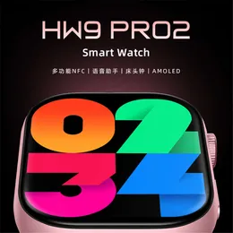 مجموعة جديدة متعددة الحزام مجموعة HW9 Pro2 Smartwatch Bluetooth استدعاء معدل ضربات القلب على مدار الساعة مساعدا الصوت