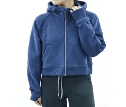 Frauen Fu Zip Hoodie Jacke Sportswear Dicke Yoga -Outfits im Herbst und Winter -Kapuzentraining Running Mant