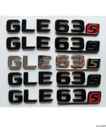 Chrome Black Letters Number Trunk Badges Emblem Emblem Badge Sticker för Mercedes Benz W166 C292 SUV GLE63S GLE63 S AMG2071290