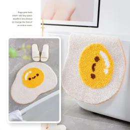 Cute Bath Mat Bathroom Non-slip Soft Rug For Showers Creative Eggs Plush Microfibre Super Absorbent Plush Rug Kids Bedroom Decor