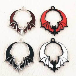 8pcs 28x24mm Halloween Enamel Bat Delice, Cute Bat Ciss, Emalid Earring Wiselds, Fit Biżuteria Making Diy Biżuter