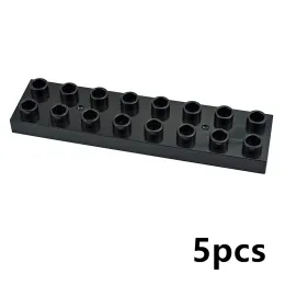 Duploes Big Size 2x8 Poots Brick 5st Thin Building Block Diy Monterade tillbehör Bulkdel Stora partiklar för barn