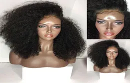 Hohe Qualität billig afro gekinky locky Perücken hitzebeständige synthetische Spitzen -Vorderperücken mit natürlicher Haaranlage Glueless schwarze Perücken für BL5507674