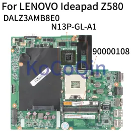 Moderkort Kocoqin Laptop Motherboard för Lenovo IdeaPad Z580 Core SLJ8E Mainboard Dalz3amb8e0 11S90000108ZZ 90000108 N13PGLA1