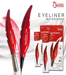 Ögon Makeup Waterproof Eyeliner Pen Feather Design Liquid Eyeliner Gel Black Eye Liner 24 timmar Långvarig Super Slim Eyeliner Beauty 2346003