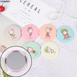 L444 Fashion Lady Portable Makeup Mirroon Cartoon Pattern Compact Pocket Mini Cute Small Creative 240409