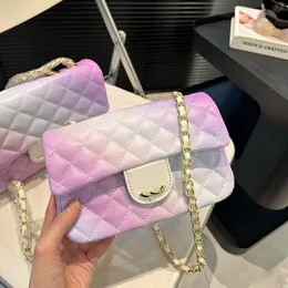 24C Women Designer Pink-White Gradient Design Shoulder Bag Classic Flap 20/25cm Quilted Leather Gold Hardware Matelasse Chain Luxury Cross Body Handbag Lovely Purse