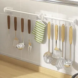 Странная стойка для кухонной стойки для хранения стойки без удара на стену с подвесной стержней с крючками для ножей для ножей кружка для хранения стойки