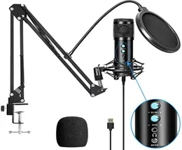 ميكروفون محترف مكثف USB مع Stand for Captop Karaoke Singing Streaming Gaming Podcast Studio MIC5520938