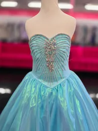 Iridescent Blue Party Dress for Juniors: Long, Elegant Gown Shop