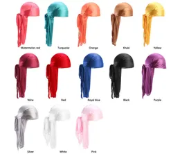 Unissex longa seda cetim acetina respirável chapéu de turbante perucas doo durag motociclista helabrap capt chap chapéu de chapéu de cabelo homens ferramenta de estilo de cabelo 8824979