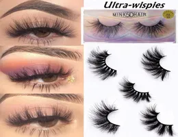 25 mm falsche Wimpern 3d natürliche Curl Wimpern Faux Nerz Haar Dramatische lange Wispies Fluffy Wimpern Vollstreifen gefälschte Augenwimpern Extensio8248998