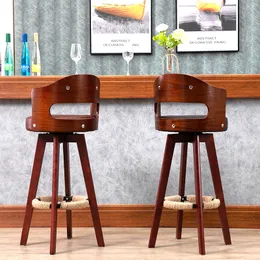 Luxury Swivel Counter Bar Chairs Solid Wood Manicure Kitchen Bar Chairs Designer Cafe Tabouret Haut Hushållsartiklar YY50BC