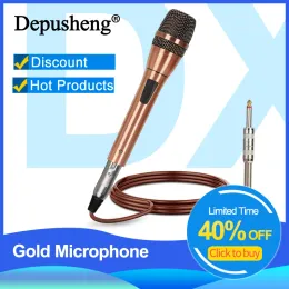 Microfoni Depusheng C7Universal Wired Unidirezionale Holdoched Dynamic Microfono Noise Isolation Gold per cantare