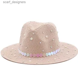 Cappelli larghi cappelli da secchio cappelli per secchi per donne cappello da sole paglia da sole Panama Diamonds Cappelli per ragazza primavera rosa Bianca casual Cappelli estivi per uomini Sombrero Hombre Y240409