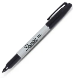 1 PCS Sharpie Fine Point Toe Toe Siyah Mürekkep Kalıcı Kalıcı Ofis Endüstriyel Boya Yazma için Kağıt Plastik Metal Cam