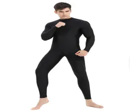 Мужчины водолазки Spandex с длинным рукавом Unitard Lycra Zentai Bodysuit Косплей взрослый взрослый тел боди.