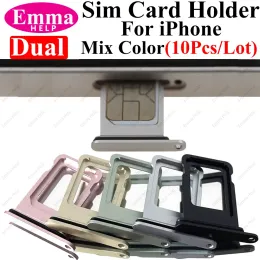 10pcs SIM SIM SIM SIM SLOT SLOT SLOT ADAPTER for iPhone 15 Plus 13 11 12 14 Pro Max Dual XS MAX SIM CARD ASSOCIONS