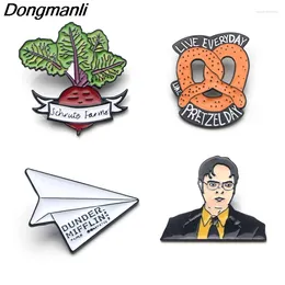 Brosches P3557 Dongmanli Office -TV -serien Dunder Mifflin Metal Emamel Pins och för mode LAPEL PIN -ryggsäckväskor Badge -gåvor