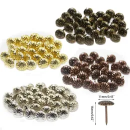 100 Pcs Antique Furniture Decorative Nails Assortment Kit 11mm/0.43'' Head Diameter Upholstery Tacks Doornail Hardware