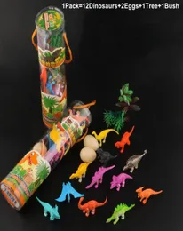 1 pack12pcs MIMI Dinosaur Figure Modello Dinosauro giurassico a barilo set per bambini039s Simulazione Ornamenti di dinosauro Toys Chr1633218