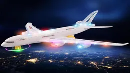 Nowy Mini Airbus A380 Model samolot elektryczny światło błyskowe dźwięk Universal LED dla dzieci 5015376