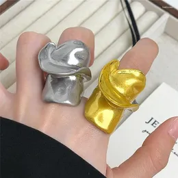 Stud Earrings HUANQI Heavy Chunky Rings For Women Exaggerated Size 8 Irregular Index Finger Vintage Thick Metal Punk Style Jewelry Gifts