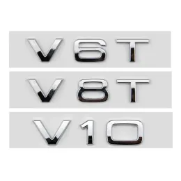 3D ABS -bilbokstäver V10 V8T V6T LOGO CAR FENDER SIDE EMBLEM BADGE DECAL FÖR AUDI A6 C7 S4 A4 B7 SQ7 R8 S8 S6 STICKER ACCTIONERS