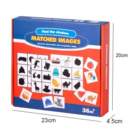 Montessori Shape Matching Board Game 그림 그림자 일치하는 이미지 동물 과일 블록 퍼즐 어린이를위한 교육 장난감